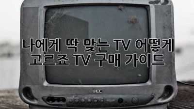 나에게 딱 맞는 TV, 어떻게 고르죠? TV 구매 가이드